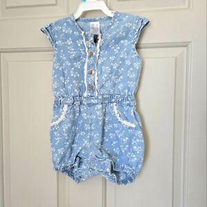 3/$15 George Denim Floral Romper